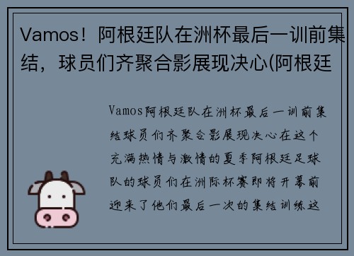 Vamos！阿根廷队在洲杯最后一训前集结，球员们齐聚合影展现决心(阿根廷最后一次美洲杯)